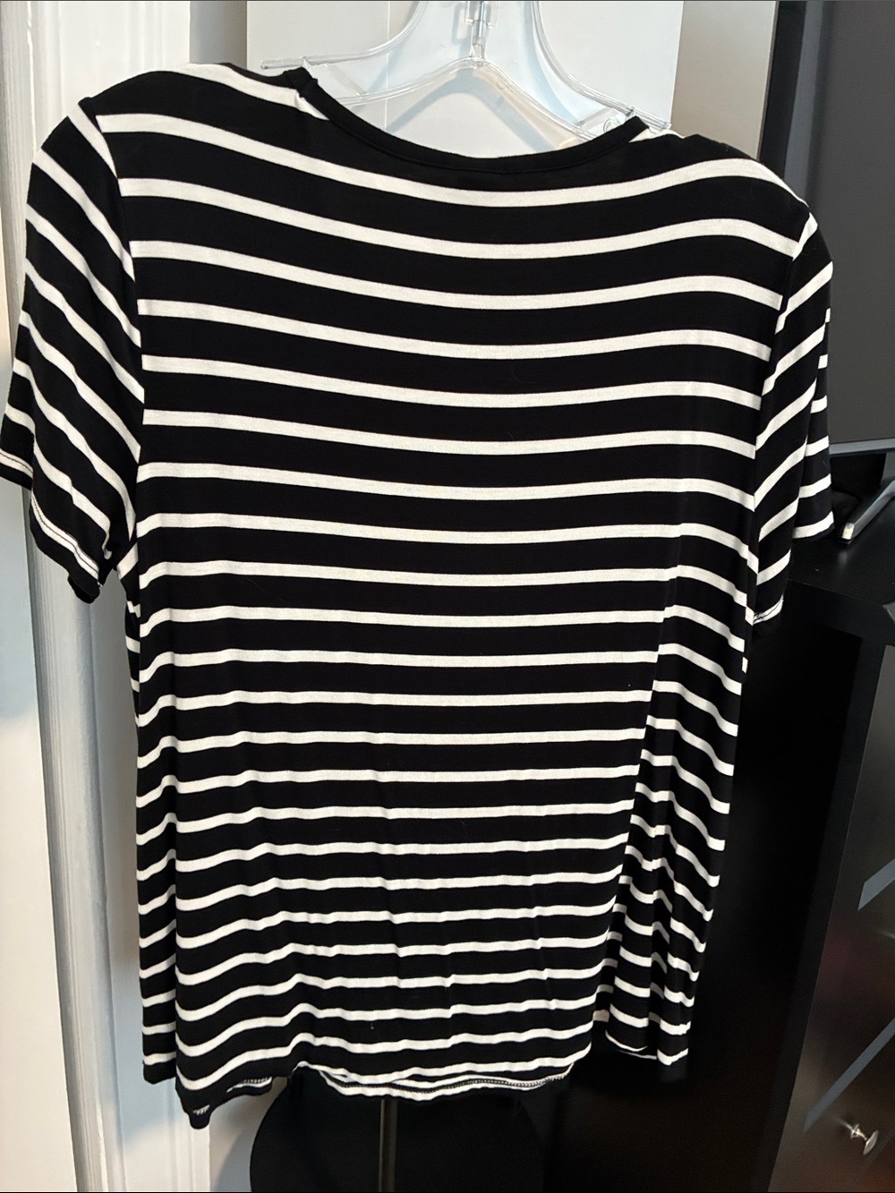 Old Navy Black and White Striped Short Sleeve Tee - Picture 3 of 3